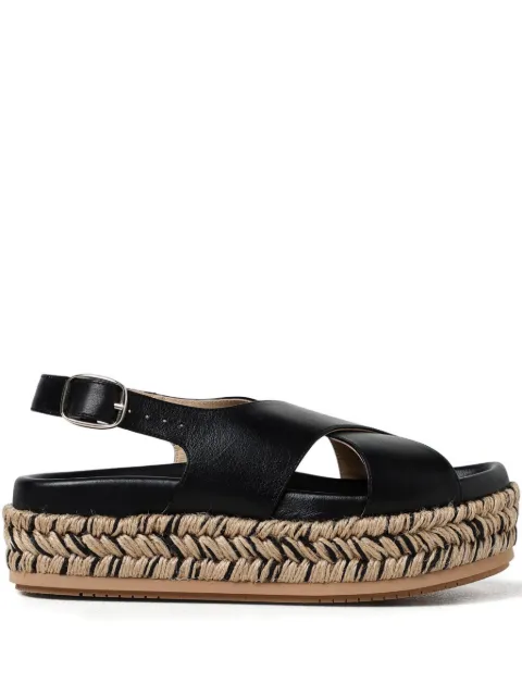 Paloma Barceló 35mm Francia woven platform sandals Black 242705