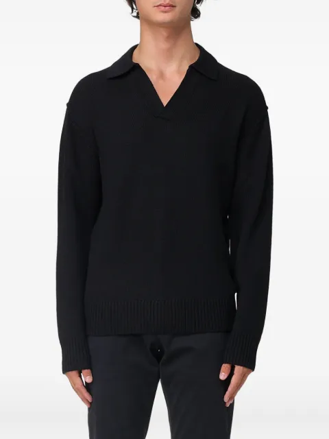 Paolo Pecora V-neck long-sleeves pullover Black A054F009