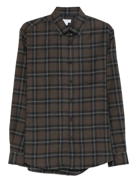 Sunspel checked shirt Brown MSHT2131C