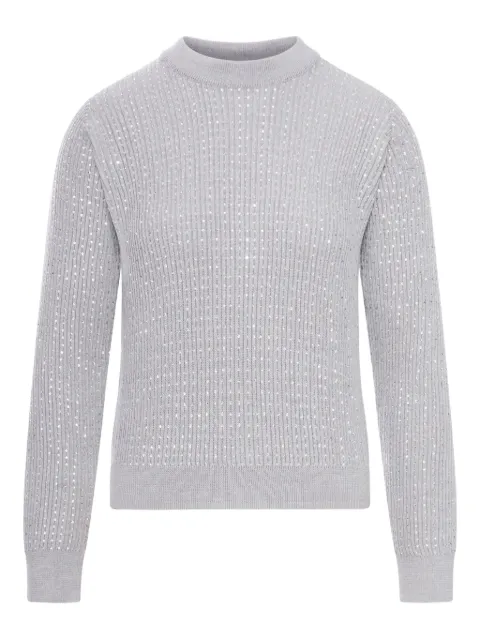 Golden Goose crystal-embellished ribbed sweater Grey GWP00836P001478