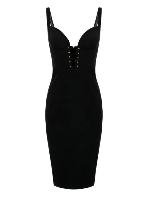 Elisabetta Franchi criss-cross button mini dress Black AB87857E2