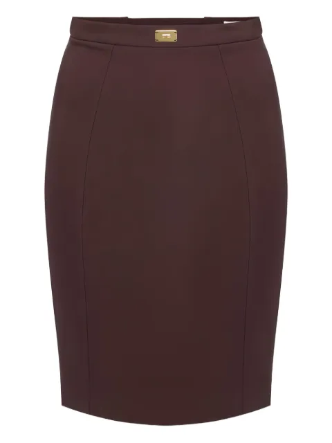 Elisabetta Franchi logo-plaque criss-cross skirt Purple GO14757E2
