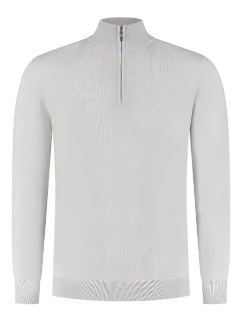 Doriani Cashmere zip-up high-neck sweater Grey 18181BANT7931304