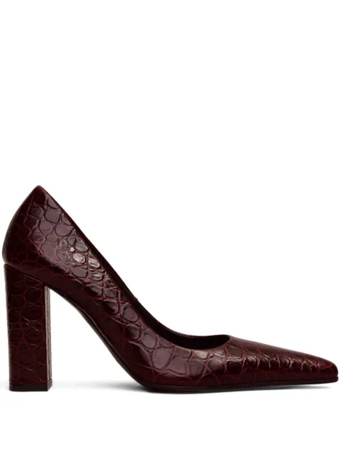 Alaïa Pointy toe pumps with block heel Red FCD2C2025092228