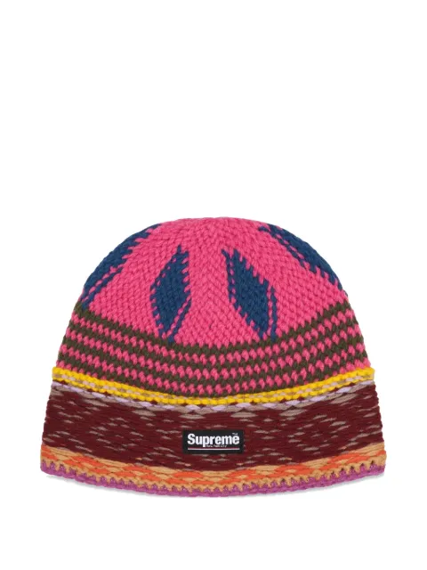 Supreme logo-patch beanies hat Pink SU25980