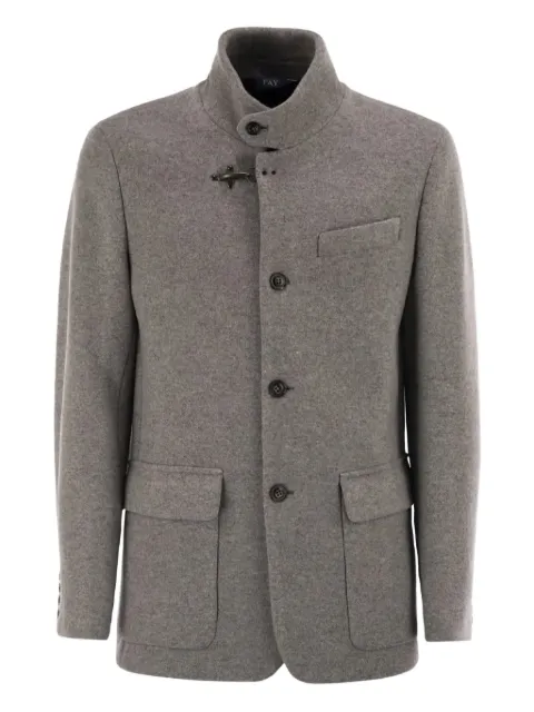 Fay wool blend single breasted blazer Grey NAM1951007JXLQ
