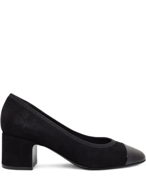 Casadei cap-toe block-heel pumps Black 1F041A501T0320