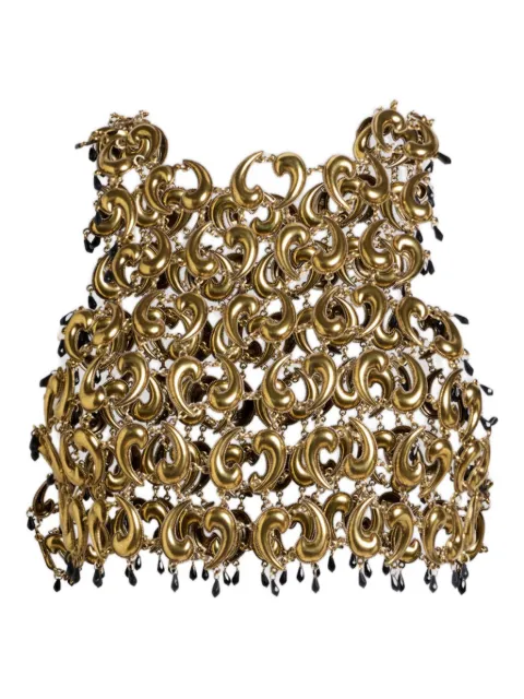 ETRO crop top with see-trough metal paisley details Neutrals WRJA0158AR407