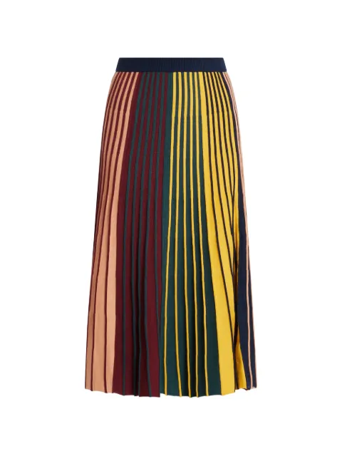 Simon Miller Celia striped pleated midi skirt Brown W20876066