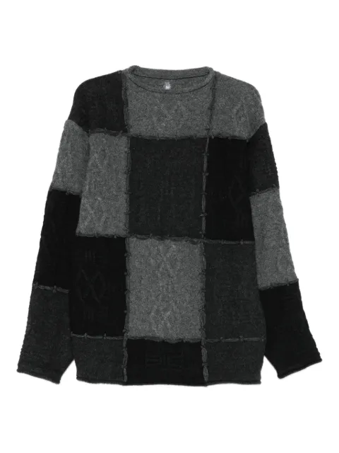 Ader Error patchwork crew-neck sweater Grey BO01FWKT0301BK