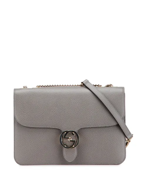 Gucci Pre-Owned 2000-2015 Medium Dollar Calfskin Interlocking G crossbody bag Grey TK3ZH26UIEVBGHNM