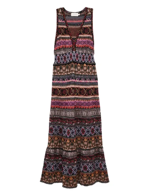 Cecilia Prado Celia geometric pattern v-neck dress Pink 25028