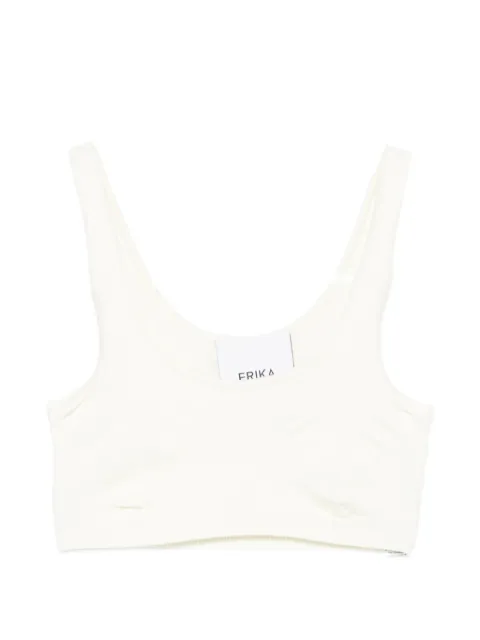 Erika Cavallini ribbed crop top Neutrals E5WA05