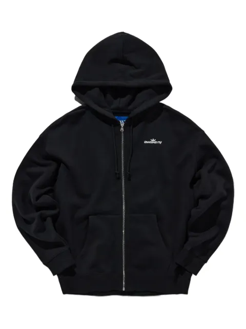 Awake NY crown-logo zip-up hoodie Black AWKFW25HD003