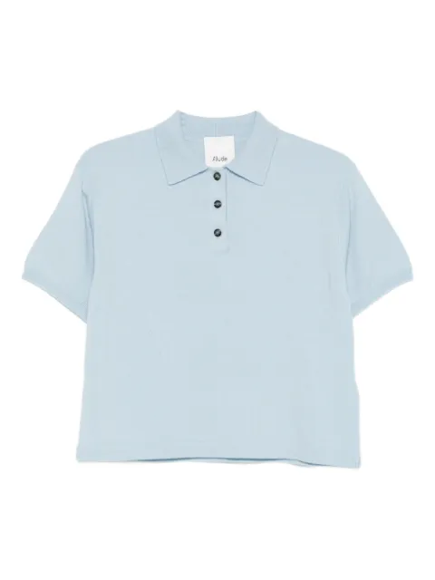 Allude cashmere buttoned polo top Blue 25511118