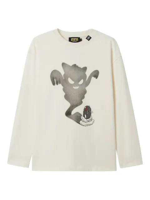 Mini Cream graphic-print long-sleeve T-shirt Neutrals 5FS618A
