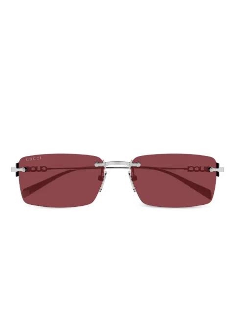 Gucci Eyewear rimless rectangle-frame sunglasses Silver GG1941S003