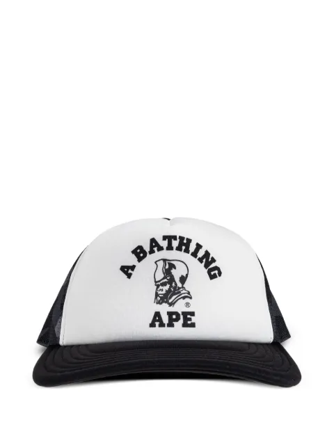 A BATHING APE® logo-detail camo-print trucker cap White 1L80180007