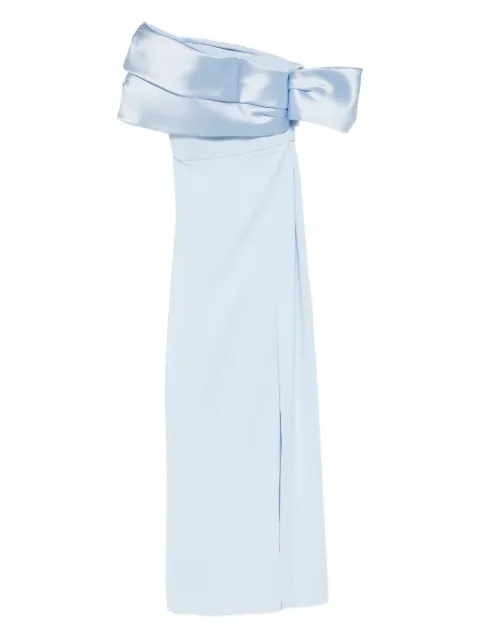 Solace London draped off-shoulder dress Blue OS38019