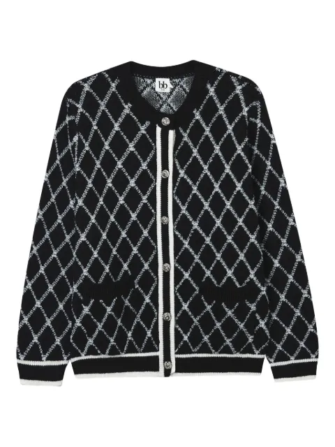 b+ab argyle-pattern cardigan Black 5F333AS