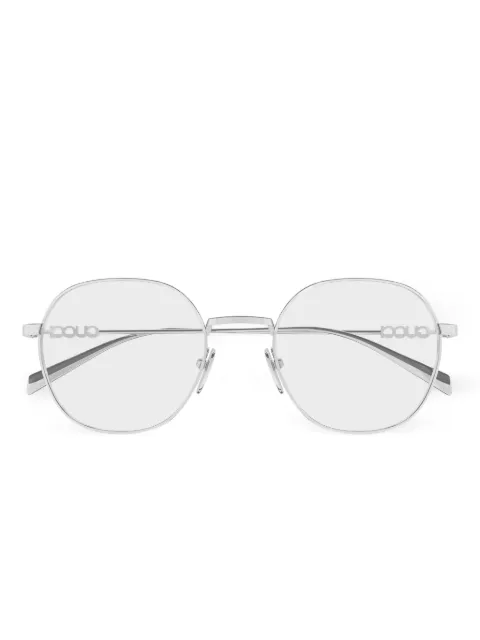 Gucci Eyewear logo round-frame glasses Silver GG1939O002