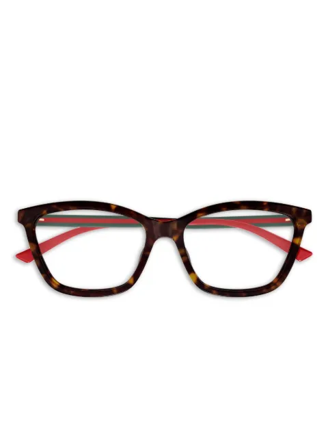Gucci Eyewear stripe-arms glasses Brown GG1989O