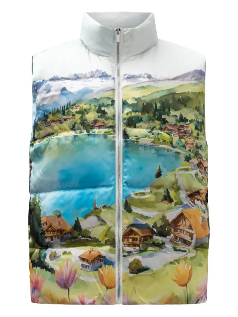 SLEEP NO MORE zip graphic-print gilet White GILETCRANS