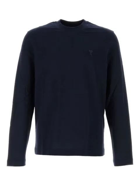AMI Paris Ami de Coeur monogram long-sleeve T-shirt Blue BFUTS235724