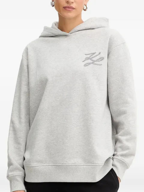 Karl Lagerfeld logo-embroidered hoodie Grey A4W20031257
