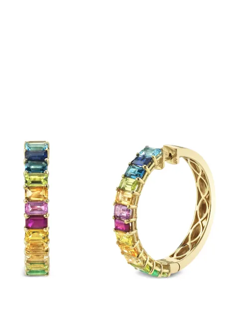 SHAY Rainbow multi-stone hoop earrings Gold SE174