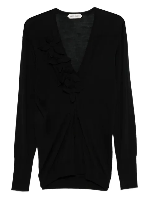 Alberta Ferretti floral-appliqué cardigan Black AEF252M09245104