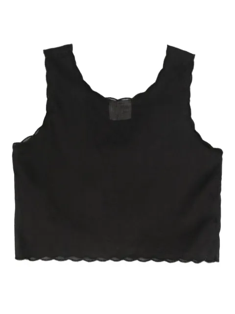 Forte Forte scallop-trim tank top Black 14388MYTOP