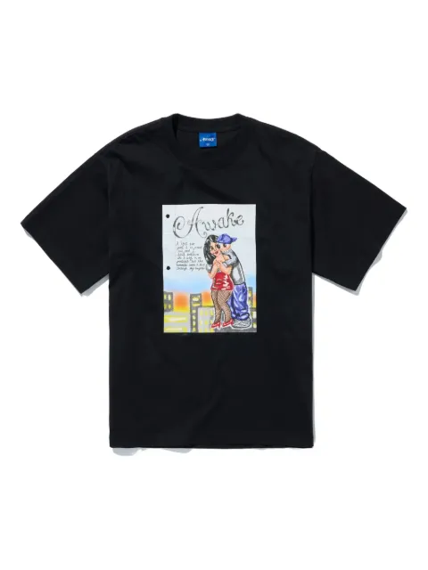 Awake NY Love Letter cotton T-shirt Black AWKFW25TS003