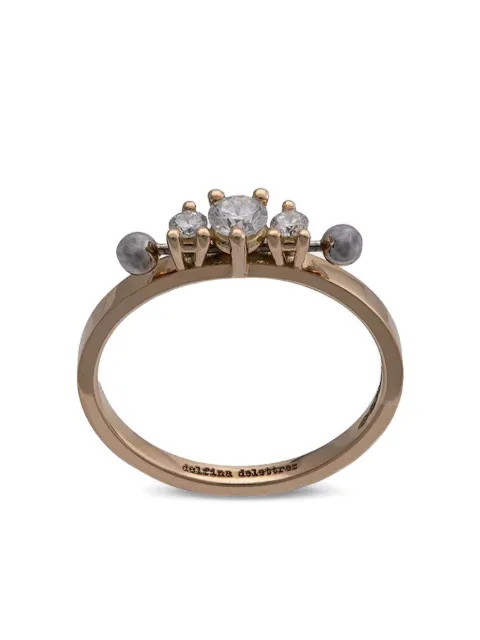 Delfina Delettrez 18K yellow gold diamond two in one ring Gold TIO1011APF20
