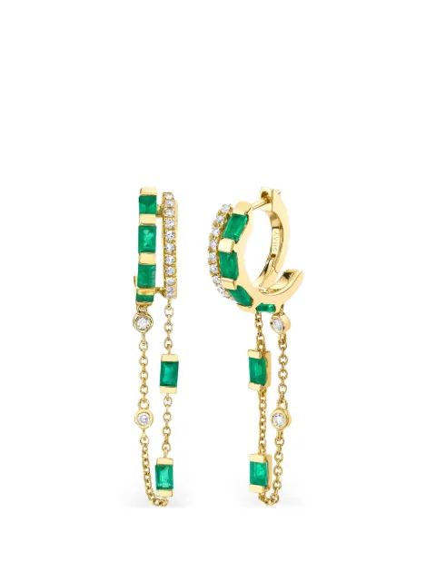 SHAY esmerald and diamond earring Gold SE306YG