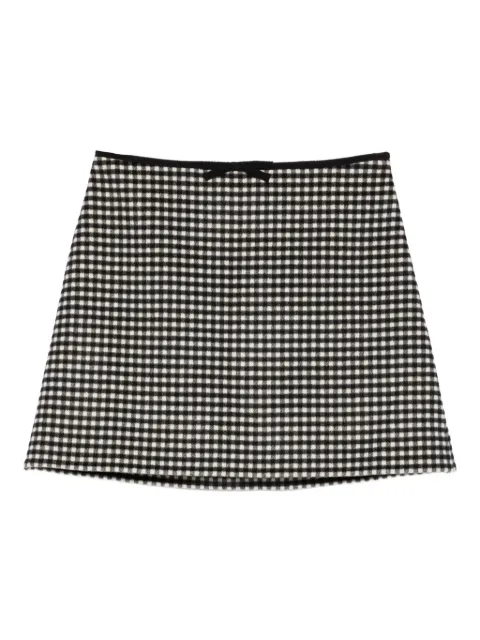 Valentino Garavani bow-detail checked skirt Neutrals BKC66Z9K9