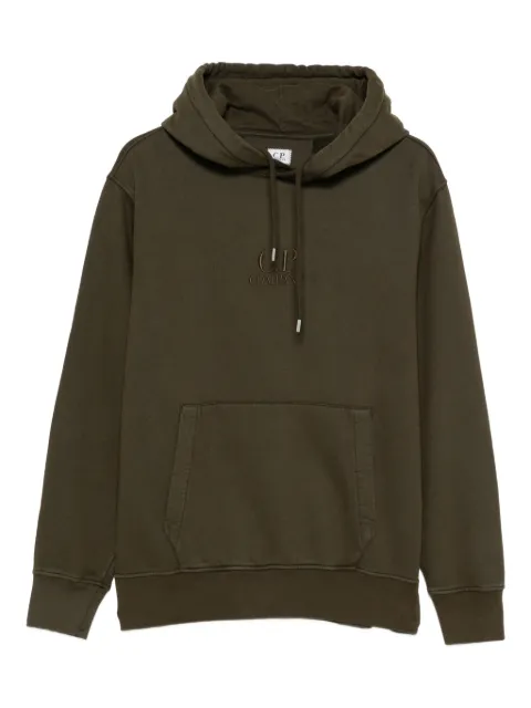 C.P. Company logo-embroidered hoodie Green RFCMSS719B006372G683