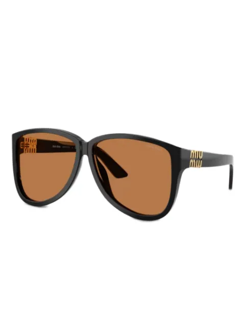 Miu Miu Eyewear logo geometric sunglasses Black MUA08S6116