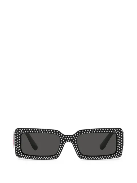 Dolce & Gabbana crystal-embellished rectangle-frame sunglasses Black DG4447B