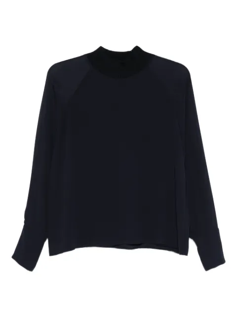 Peserico ribbed high-neck top Blue E062217309A60A