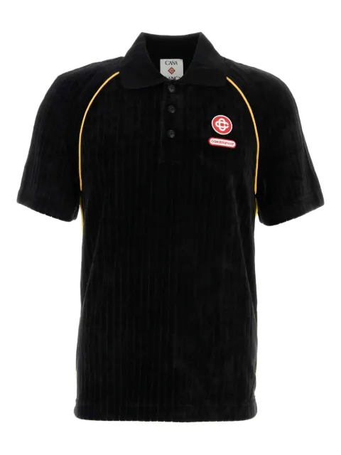 Casablanca corduroy piping polo shirt Black MAW25JTP43201