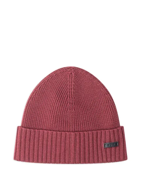 BOSS ribbed beanie hat Red 50495306