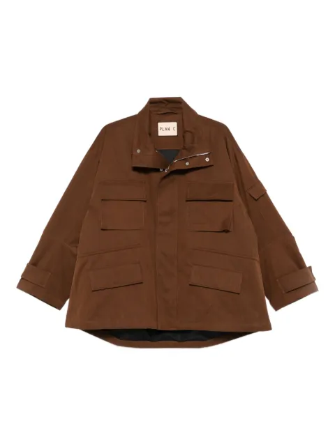 Plan C Delave twill military jacket Brown JKCAE54OF0TC12000M78