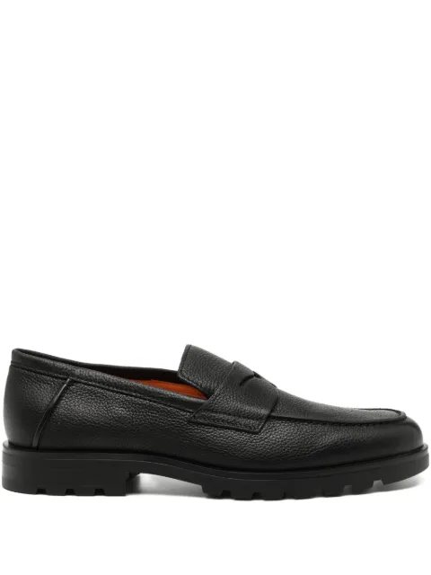 Santoni leather penny loafers Black ROCKLF10HASN01