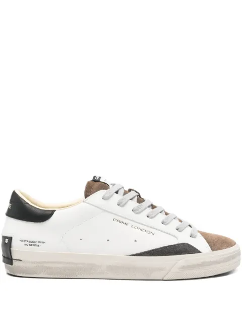 Crime London distressed panelled sneakers White 11072AA8