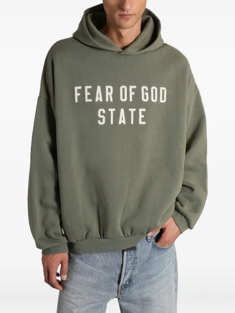 FEAR OF GOD ESSENTIALS logo-detail hoodie Green 192SP256217F