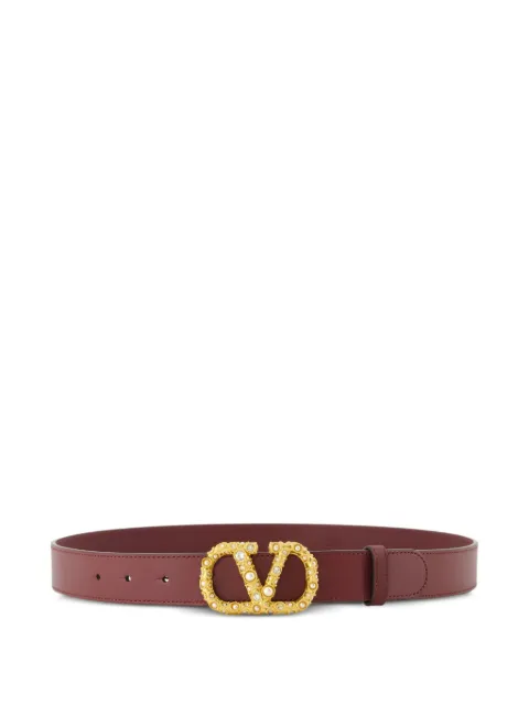 Valentino Garavani VLogo crystal belt Red WT0SM9QWG