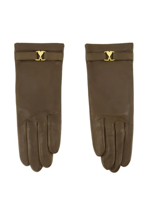 AMI Paris Ami De Coeur leather gloves Brown FGV309AL0142