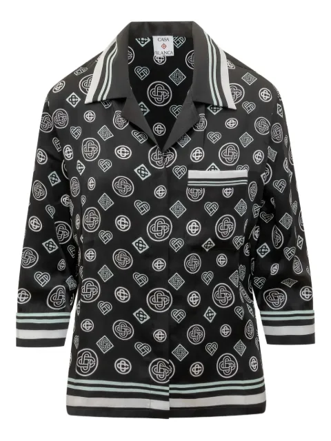 Casablanca printed pajama top Black AW25SH21201