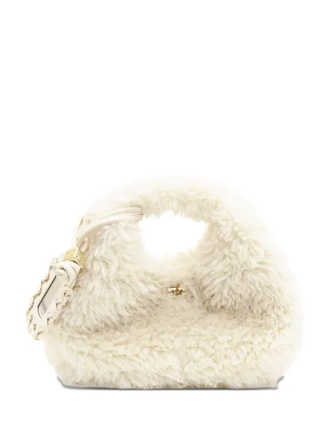 GANNI fur hobo mini tote bag Neutrals A6979